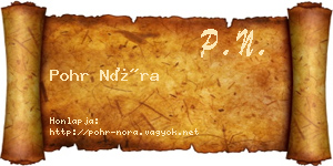 Pohr Nóra névjegykártya