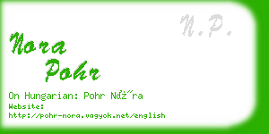 nora pohr business card